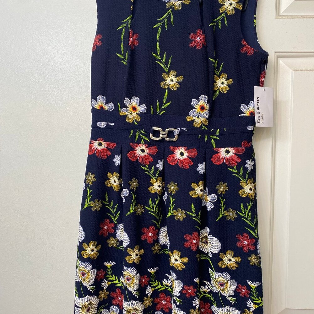 Enfocus Studio Floral Dress w/ Silver Buckle